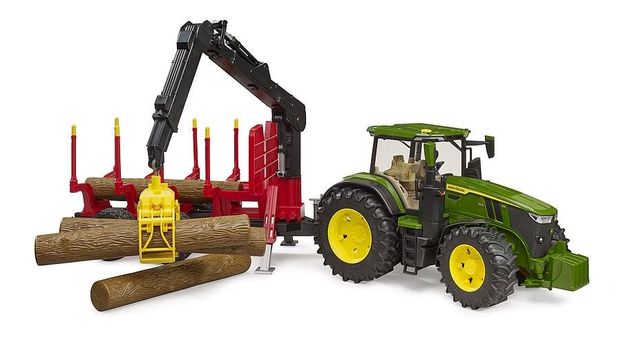 Traktor John Deere 7R 350 z przyczepą leśną - zabawki-dla-dziewczynki