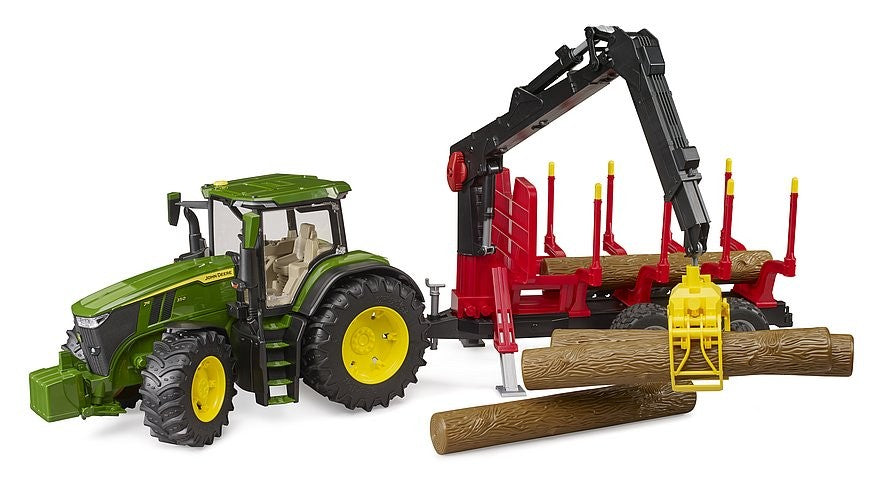Traktor John Deere 7R 350 z przyczepą leśną - zabawki-dla-dziewczynki