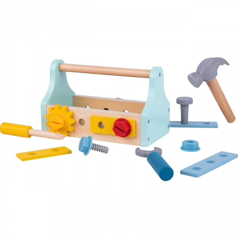 TOOKY TOY Drewniana Skrzynka z Narzędziami Zestaw 18 el. - zabawki-dla-dziewczynki
