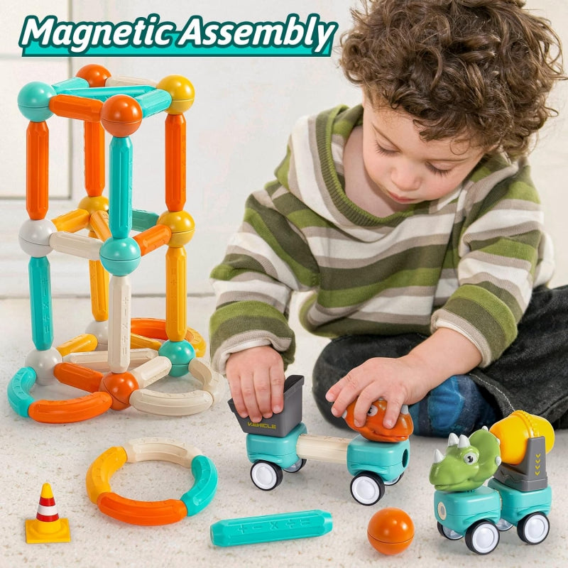 WOOPIE Klocki Magnetyczne Dinozaury Konstrukcyjne 84 el