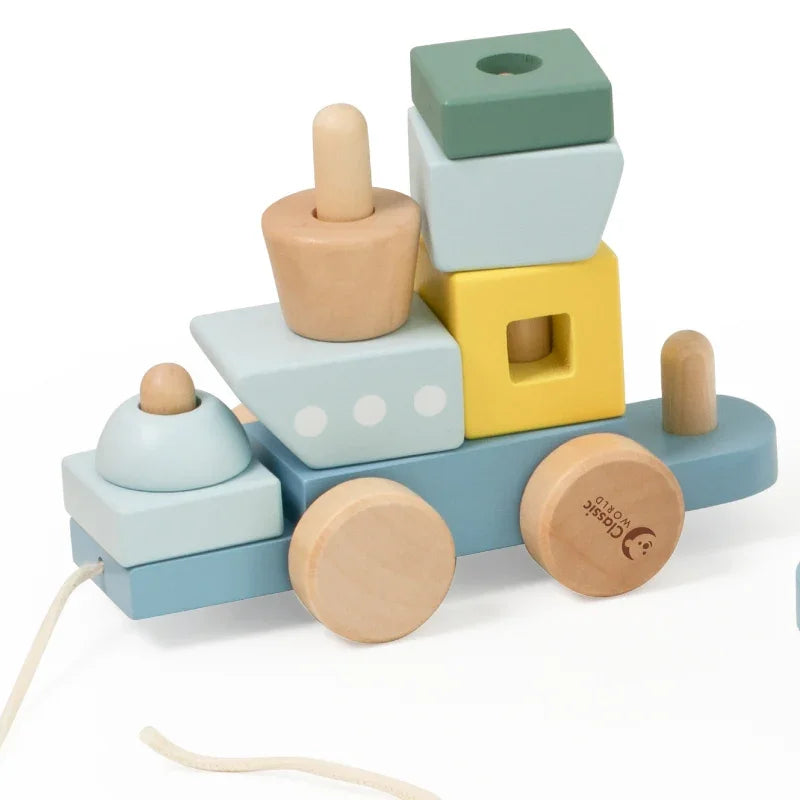 CLASSIC WORLD Montessori Kolejka Ocean Drewniana Układanka - zabawki-dla-dziewczynki