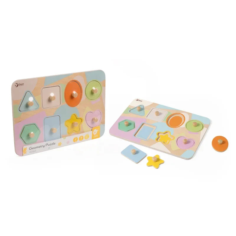 CLASSIC WORLD Układanka Puzzle Klocki Geometryczne 9 el. - zabawki-dla-dziewczynki