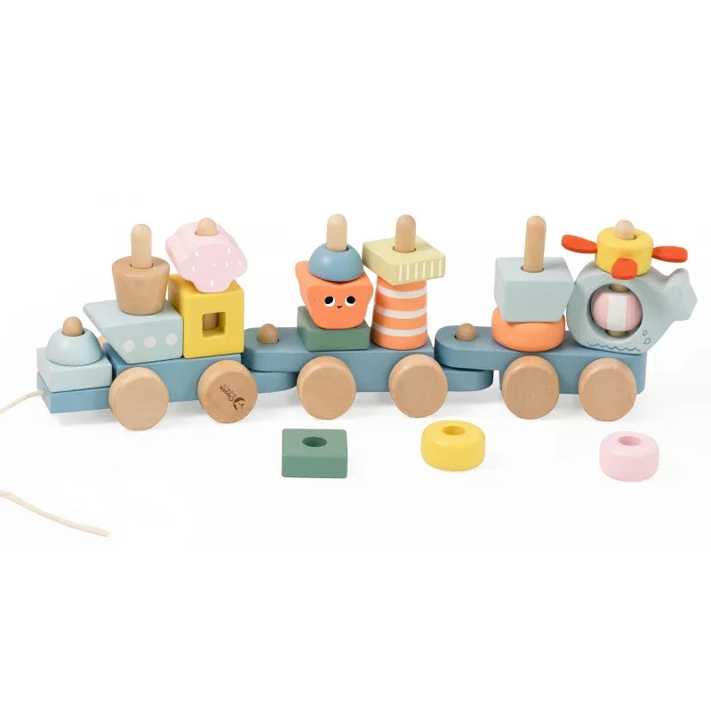CLASSIC WORLD Montessori Kolejka Ocean Drewniana Układanka - zabawki-dla-dziewczynki