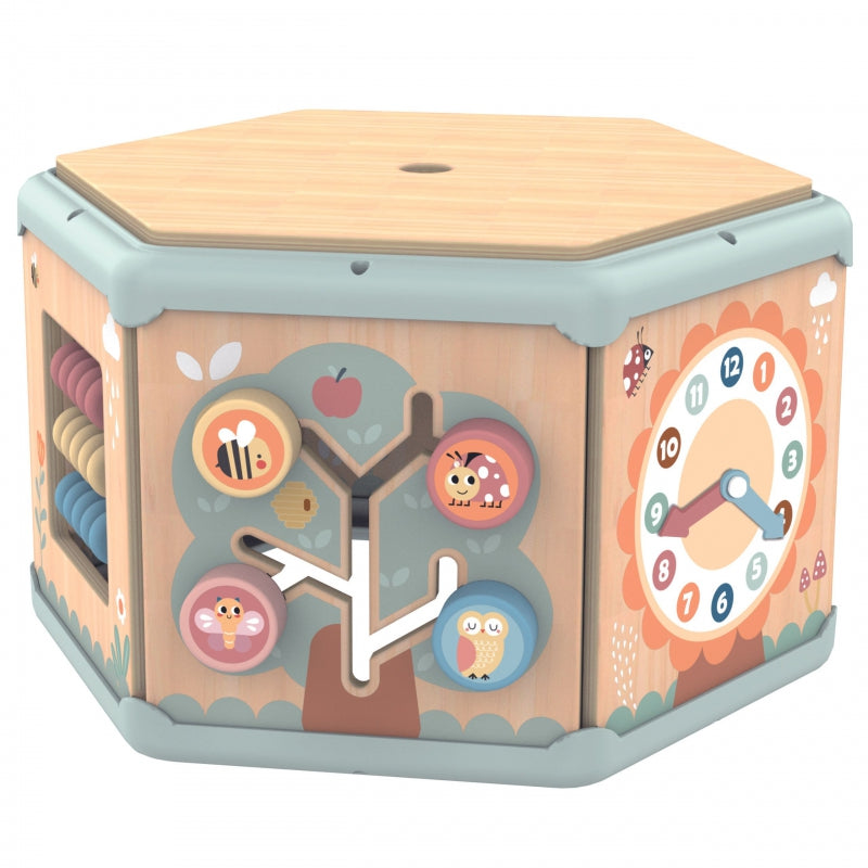3-TOOKY TOY Interaktywny Drewniany Sześciokąt Montessori Otwierane Pudełko-3