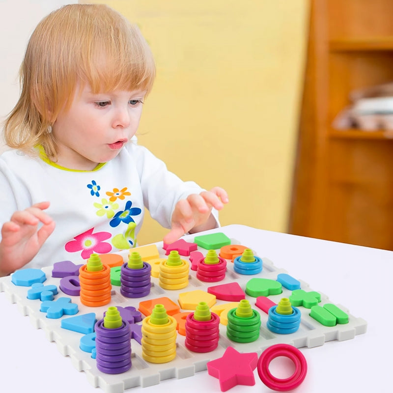 WOOPIE Układanka Montessori Sorter Trening Mózgu Literki Cyferki 139 el - zabawki-dla-dziewczynki