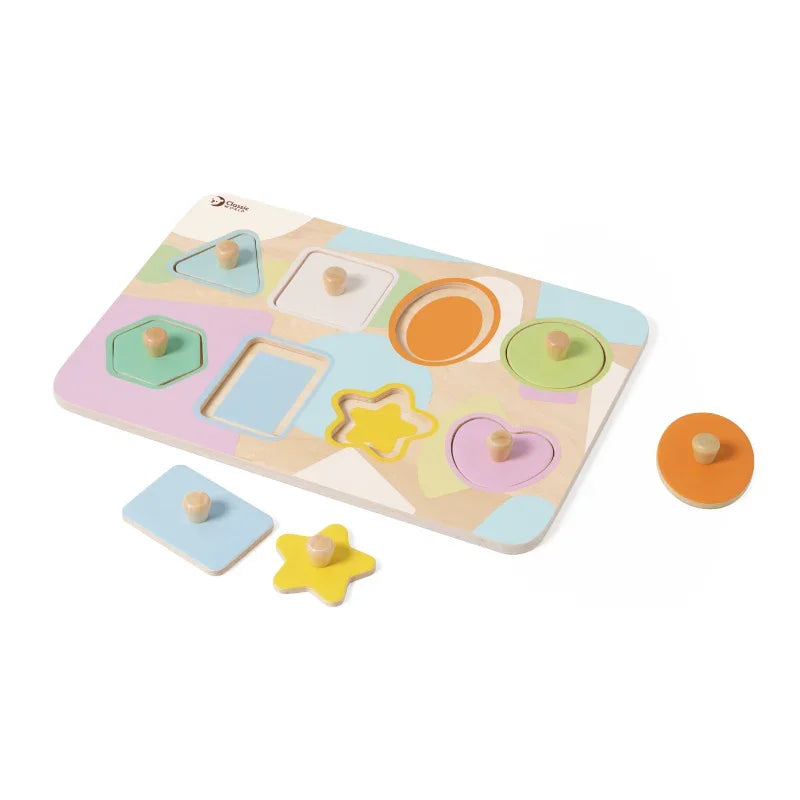 CLASSIC WORLD Układanka Puzzle Klocki Geometryczne 9 el. - zabawki-dla-dziewczynki