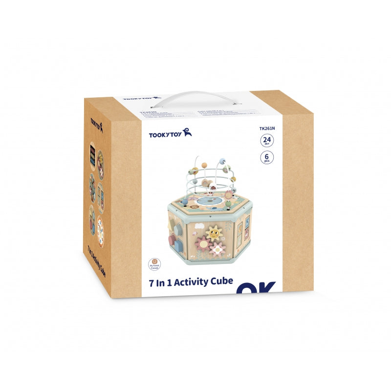 4-TOOKY TOY Interaktywny Drewniany Sześciokąt Montessori Otwierane Pudełko-4