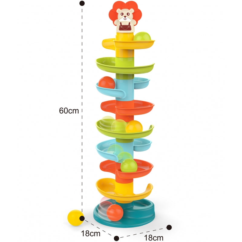 WOOPIE BABY Kulodrom Tor Kulkowy Zestaw Spirala + 6 Kulek - zabawki-dla-dziewczynki
