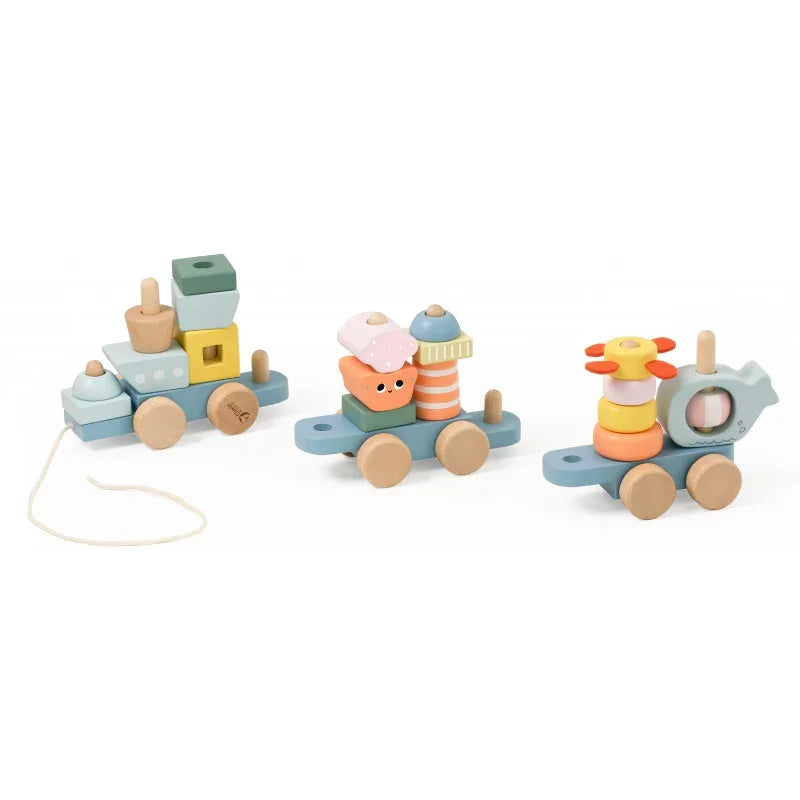 CLASSIC WORLD Montessori Kolejka Ocean Drewniana Układanka - zabawki-dla-dziewczynki