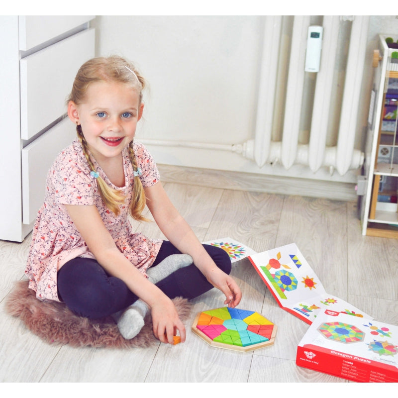 TOOKY TOY puzzle geometryczne dla dzieci w drewnianej ramce
