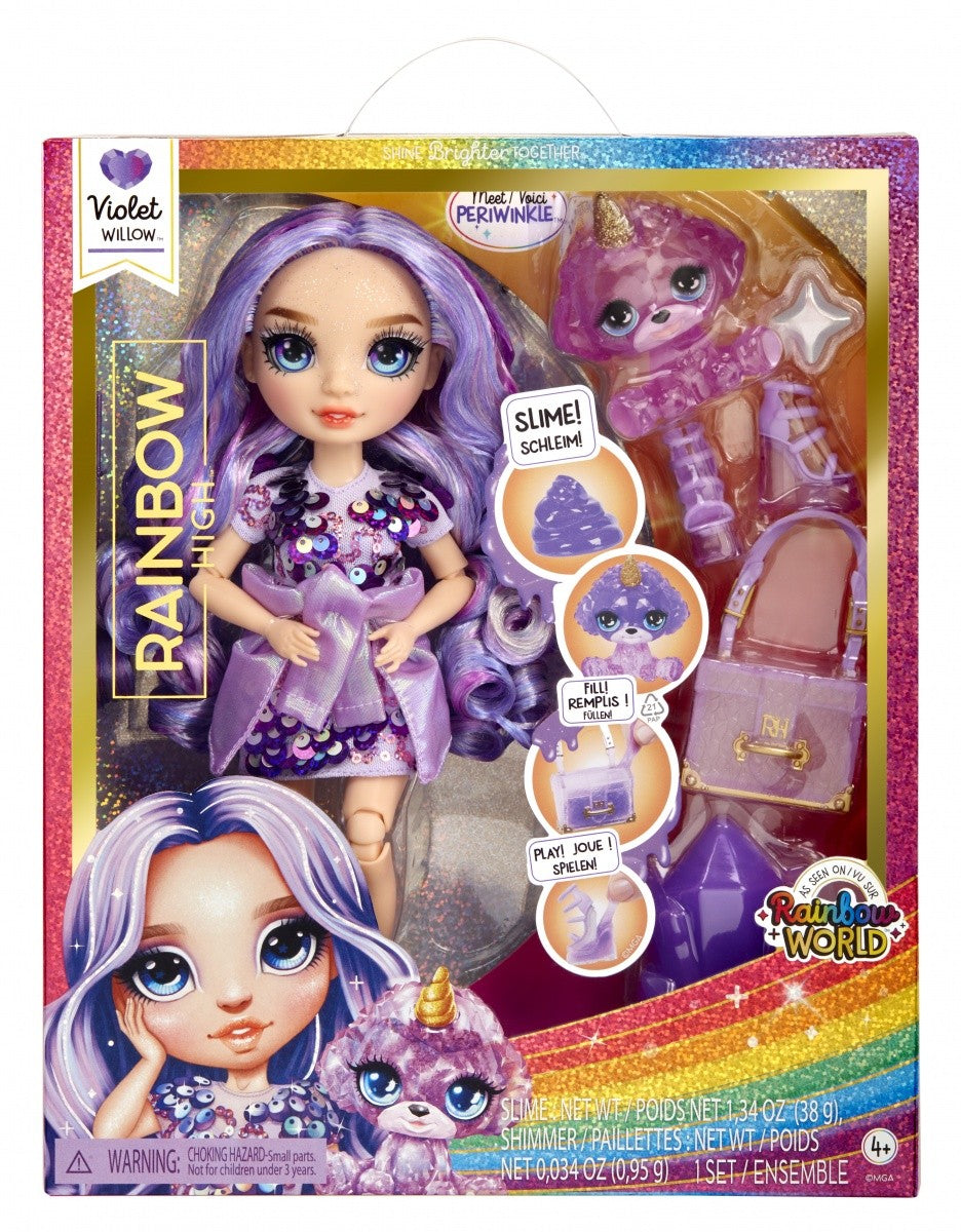 Lalka Classic Rainbow Fashion Violet Purple - zabawki-dla-dziewczynki