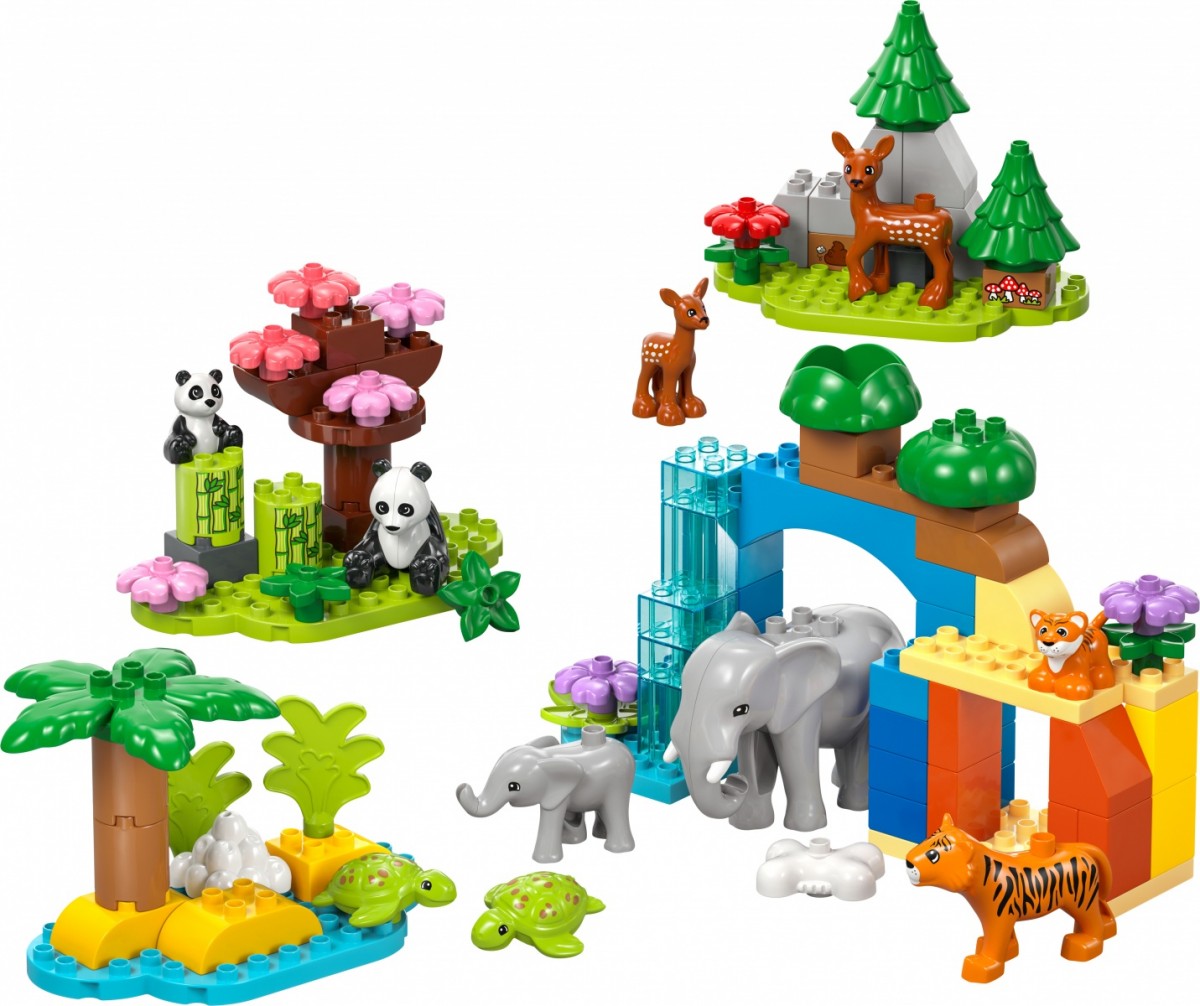Klocki DUPLO 10446 Rodziny dzikich zwierząt 3 w 1 - zabawki-dla-dziewczynki