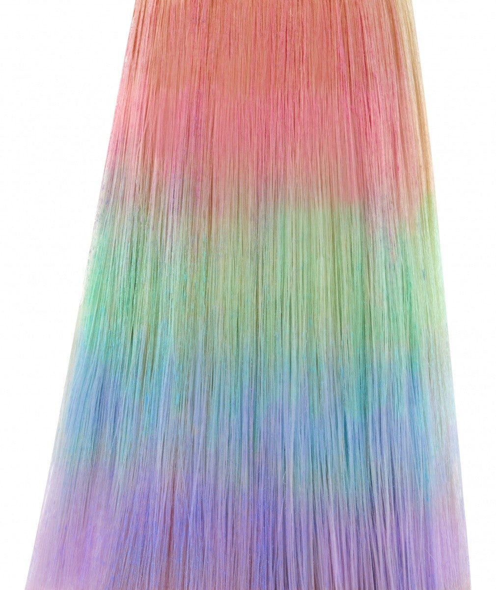 Lalka Rainbow High Hair Chalk & Style Meline z tęczowymi włosami i akcesoriami do stylizacji.