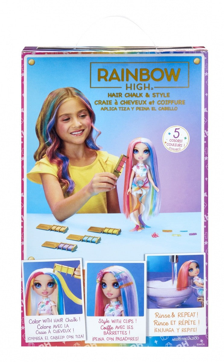 Zestaw Rainbow High Hair Chalk & Style z lalką Amaya i akcesoriami do włosów