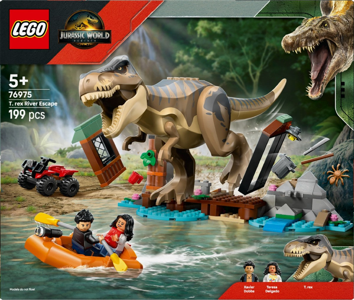 Klocki Jurassic World 76975 Ucieczka rzeką przed tyranozaurem - zabawki-dla-dziewczynki