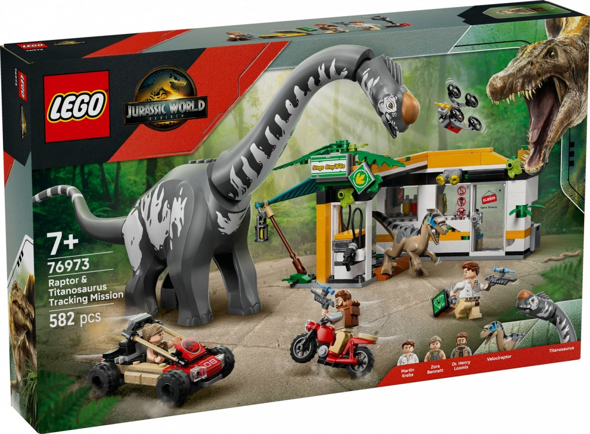 Klocki Jurassic World 76973 Na tropie tytanozaura i raptora - zabawki-dla-dziewczynki