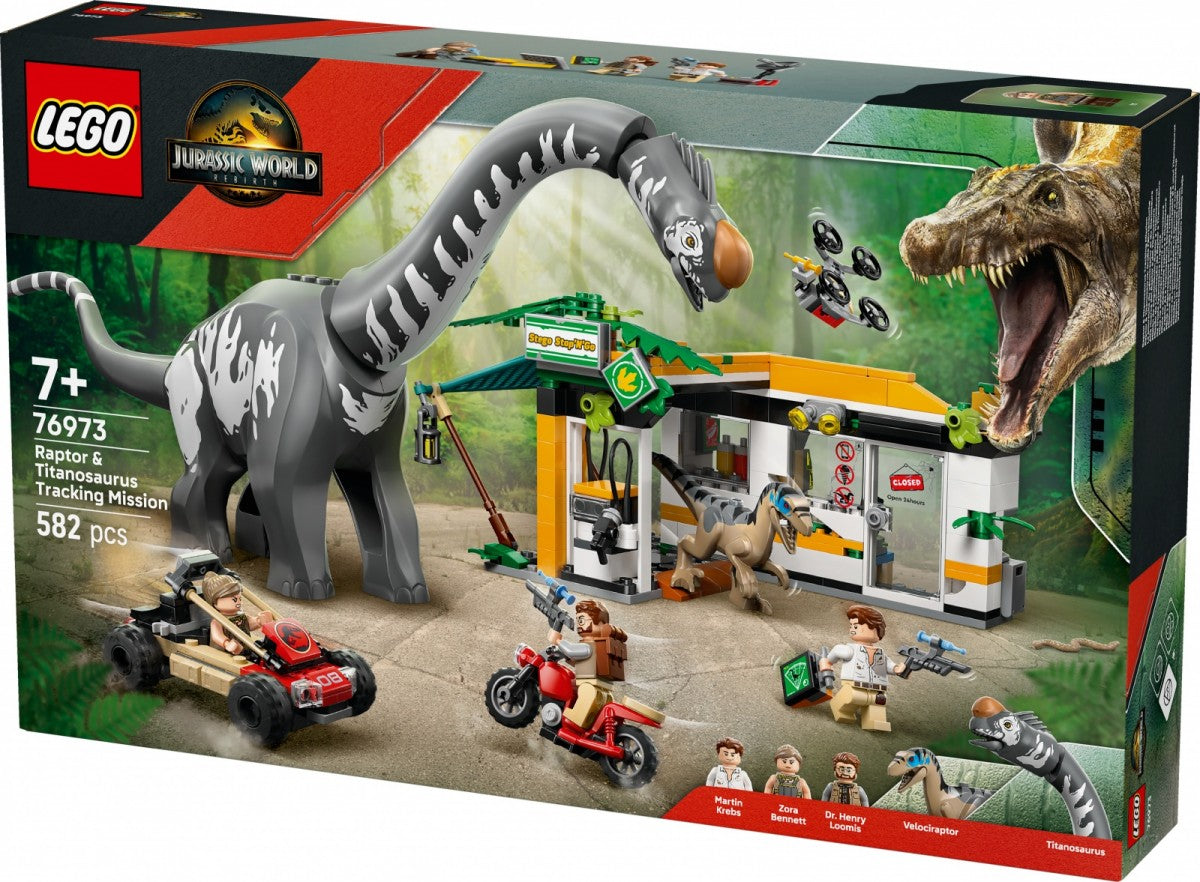 Klocki Jurassic World 76973 Na tropie tytanozaura i raptora - zabawki-dla-dziewczynki
