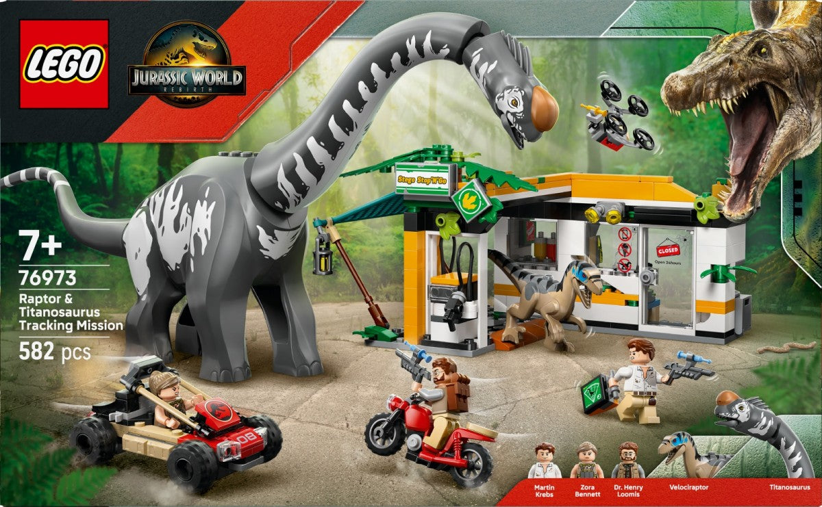Klocki Jurassic World 76973 Na tropie tytanozaura i raptora - zabawki-dla-dziewczynki