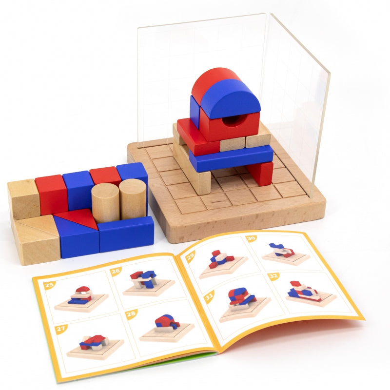 Viga Drewniana Gra Budowanie Klocki 3D Montessori - zabawki-dla-dziewczynki