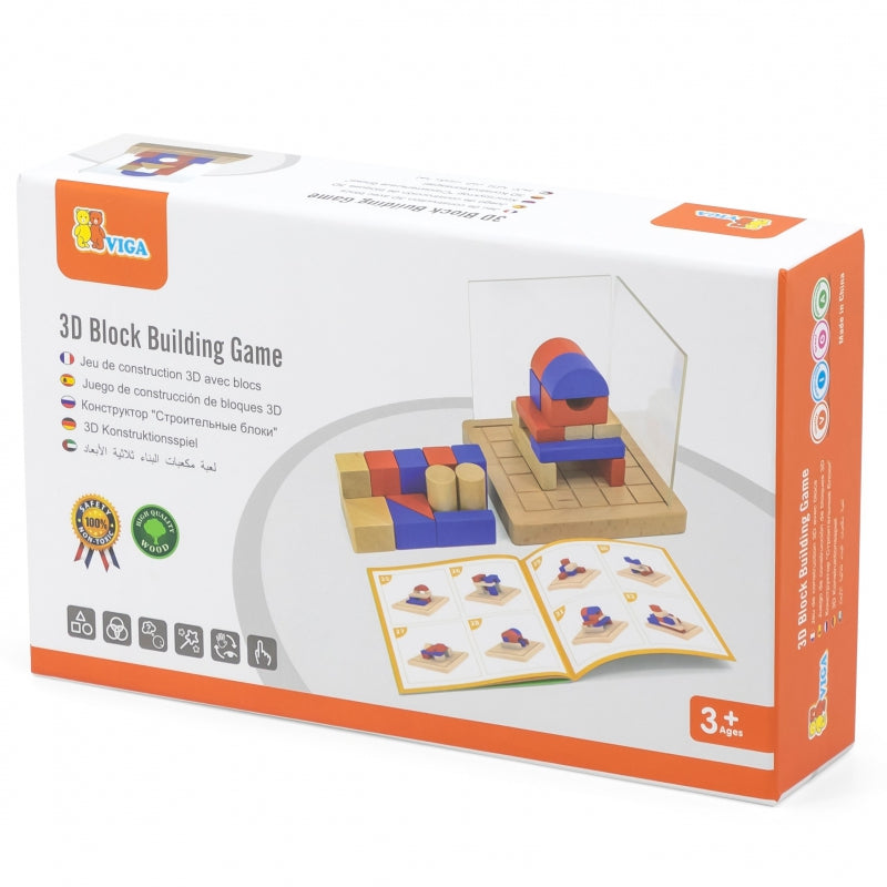 Viga Drewniana Gra Budowanie Klocki 3D Montessori - zabawki-dla-dziewczynki