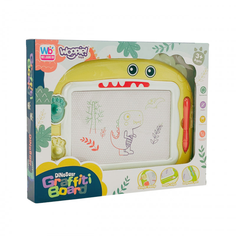 WOOPIE Znikopis Tablica Magnetyczna Kolorowa + 2 Stempelki Dinozaur - zabawki-dla-dziewczynki
