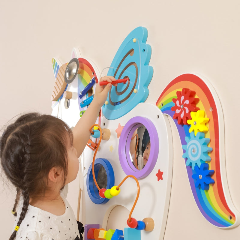 3-Viga Drewniana Tablica Sensoryczna Manipulacyjna Jednorożec Certyfikat FSC Montessori-3