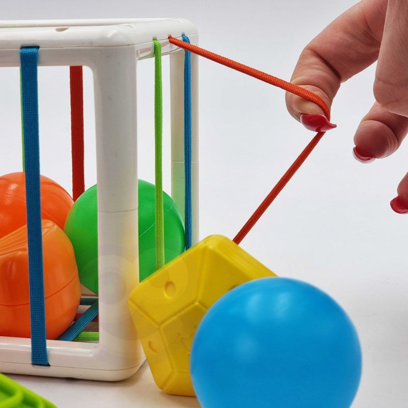 WOOPIE BABY Elastyczna Kostka Sensoryczna Sorter dla Dzieci Kolorowe Kształty 13 el. - zabawki-dla-dziewczynki