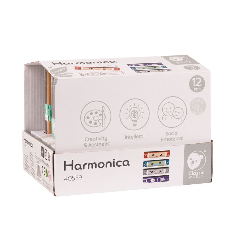 CLASSIC WORLD Drewniana Harmonijka Ustna dla Dzieci 1 szt. - zabawki-dla-dziewczynki
