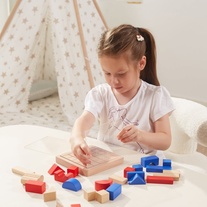 Viga Drewniana Gra Budowanie Klocki 3D Montessori - zabawki-dla-dziewczynki