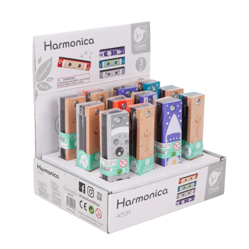 CLASSIC WORLD Drewniana Harmonijka Ustna dla Dzieci 1 szt. - zabawki-dla-dziewczynki