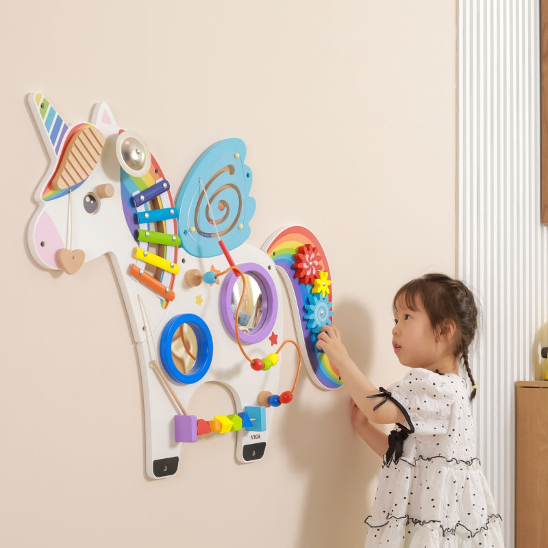 5-Viga Drewniana Tablica Sensoryczna Manipulacyjna Jednorożec Certyfikat FSC Montessori-5