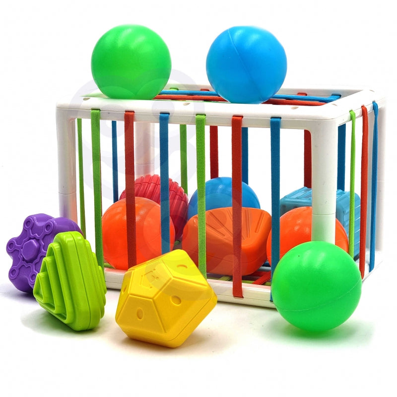 WOOPIE BABY Elastyczna Kostka Sensoryczna Sorter dla Dzieci Kolorowe Kształty 13 el. - zabawki-dla-dziewczynki
