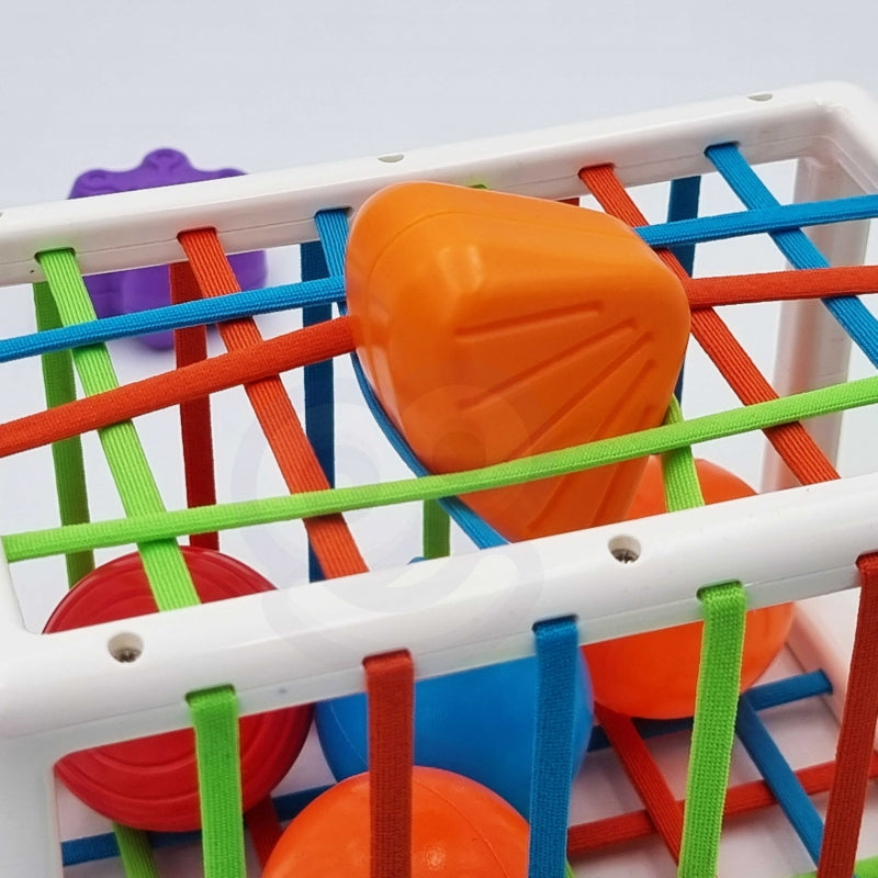 WOOPIE BABY Elastyczna Kostka Sensoryczna Sorter dla Dzieci Kolorowe Kształty 13 el. - zabawki-dla-dziewczynki