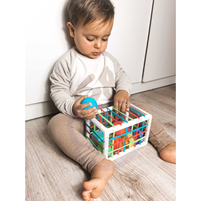 WOOPIE BABY Elastyczna Kostka Sensoryczna Sorter dla Dzieci Kolorowe Kształty 13 el. - zabawki-dla-dziewczynki