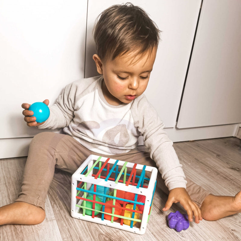 WOOPIE BABY Elastyczna Kostka Sensoryczna Sorter dla Dzieci Kolorowe Kształty 13 el. - zabawki-dla-dziewczynki