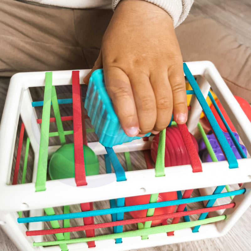 WOOPIE BABY Elastyczna Kostka Sensoryczna Sorter dla Dzieci Kolorowe Kształty 13 el. - zabawki-dla-dziewczynki