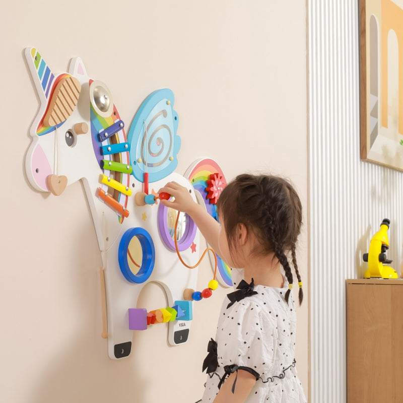 8-Viga Drewniana Tablica Sensoryczna Manipulacyjna Jednorożec Certyfikat FSC Montessori-8