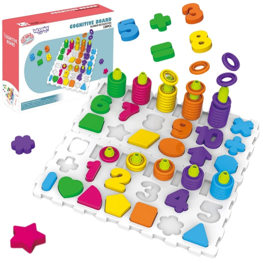 WOOPIE Układanka Montessori Sorter Trening Mózgu Literki Cyferki 139 el - zabawki-dla-dziewczynki