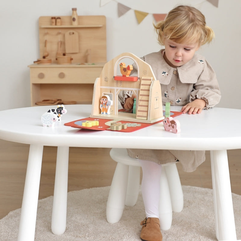 TOOKY TOY Drewniana Składana Farma w Walizce ze Zwierzątkami - zabawki-dla-dziewczynki