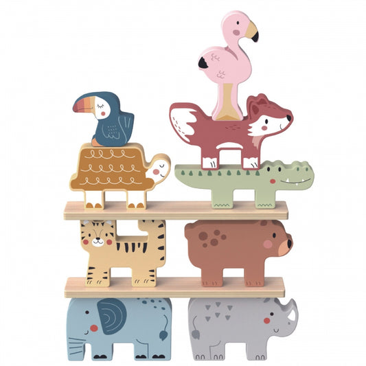 TOOKY TOY klocki drewniane – zwierzątka Montessori