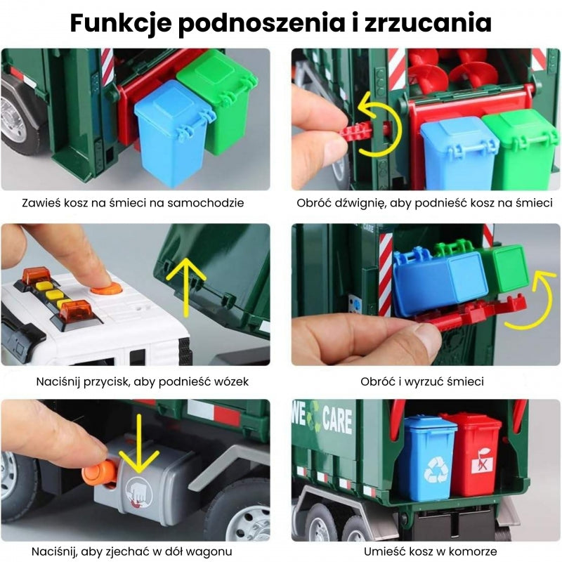 WOOPIE Śmieciarka Ciężarówka Segregacja Śmieci - skala 1:10 - zabawki-dla-dziewczynki