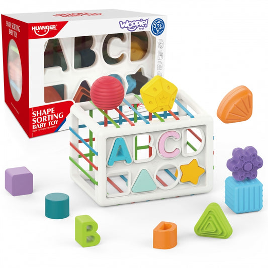 1-WOOPIE BABY Elastyczna Kostka Sensoryczna Sorter dla Dzieci Kolorowe Kształty Alfabet 15 el.-1