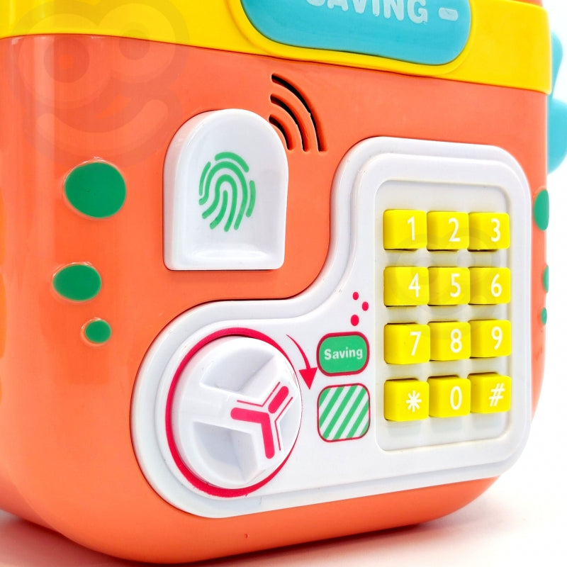 4-WOOPIE Elektroniczna Skarbonka Sejf Bankomat na Pin Kod Dostępu Krab Plecak Pomarańczowy-4
