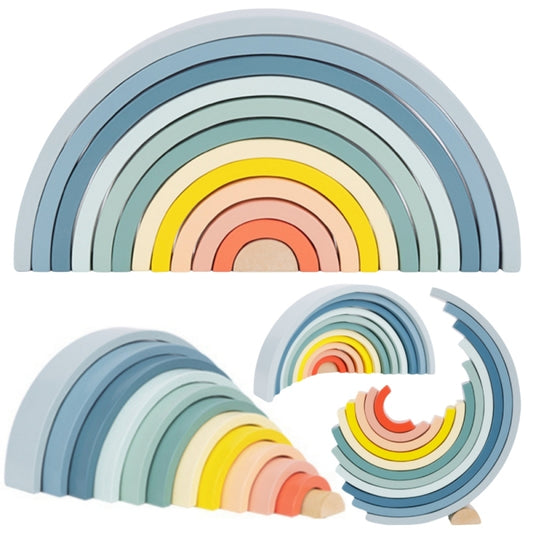 TOOKY TOY Pastelowa Układanka Drewniane Klocki Montessori Tęcza - zabawki-dla-dziewczynki
