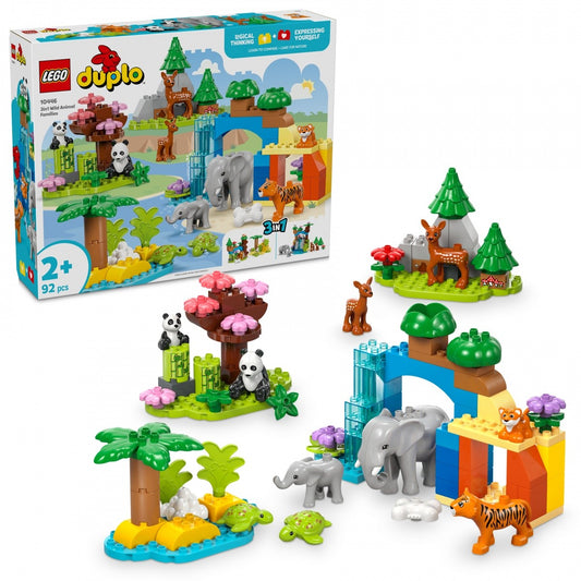 Klocki DUPLO 10446 Rodziny dzikich zwierząt 3 w 1 - zabawki-dla-dziewczynki