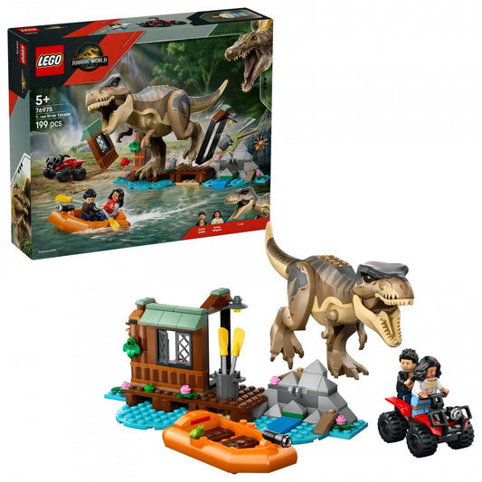 Klocki Jurassic World 76975 Ucieczka rzeką przed tyranozaurem - zabawki-dla-dziewczynki