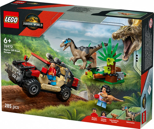 Klocki Jurassic World 76972 Ucieczka terenówką przed raptorem - zabawki-dla-dziewczynki