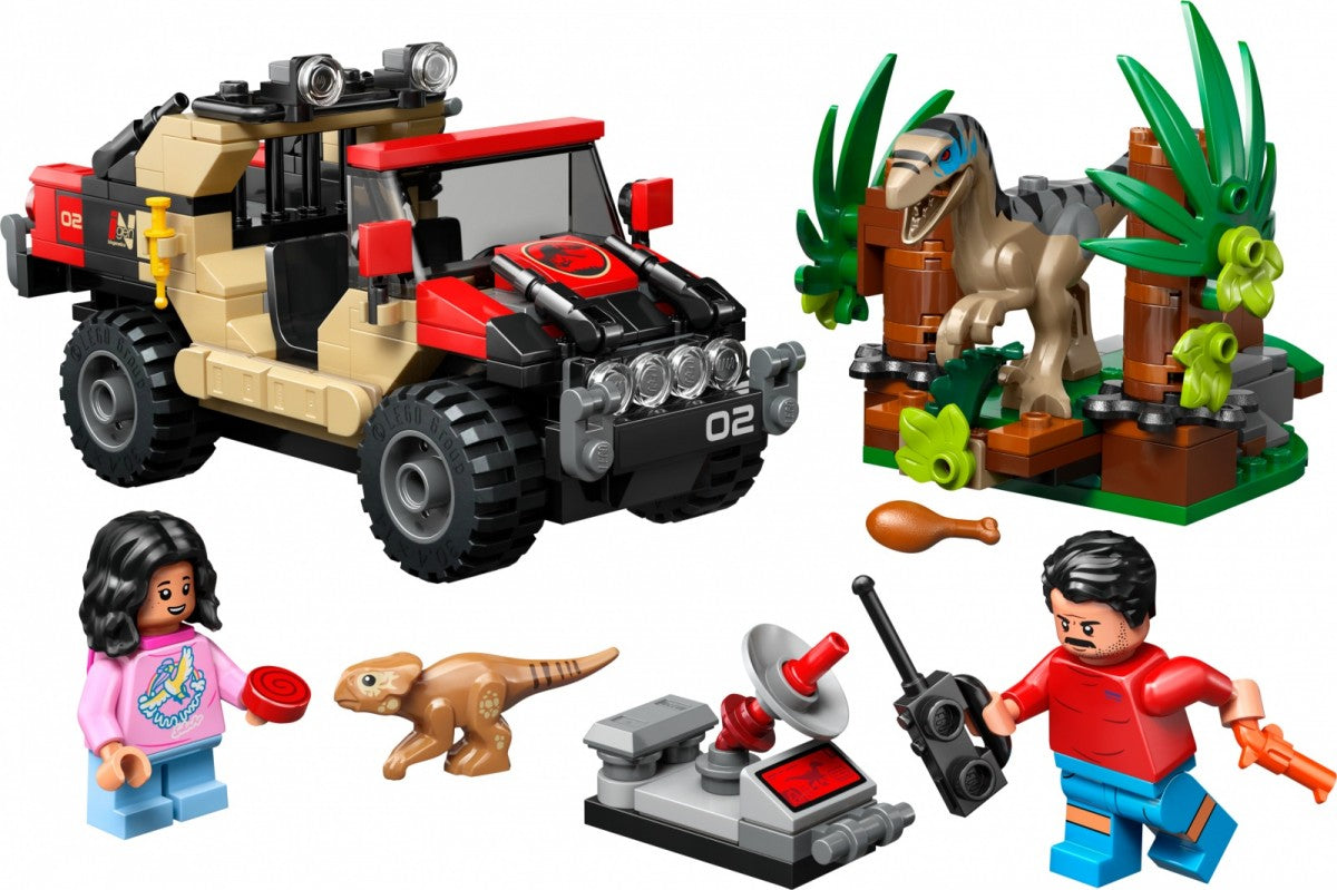 Klocki Jurassic World 76972 Ucieczka terenówką przed raptorem - zabawki-dla-dziewczynki