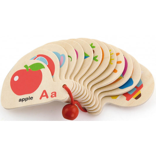 1-Viga Drewniana Książeczka do Nauki Alfabetu i Angielskiego Montessori-1