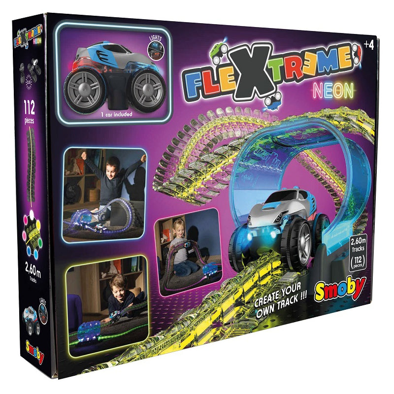 1-SMOBY Flextreme Neon Tor Samochodowy z Autem Zestaw Startowy-1